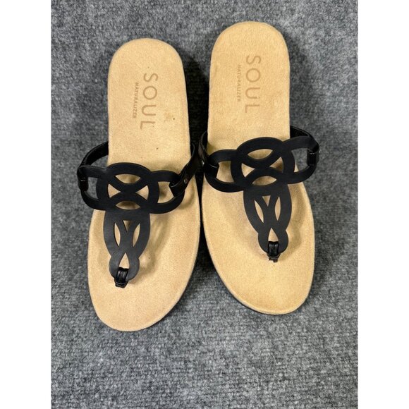 Soul Naturalizer Janice Women's 9M Black Sandals Cutout Design Cushioned Footbed - Picture 15 of 16